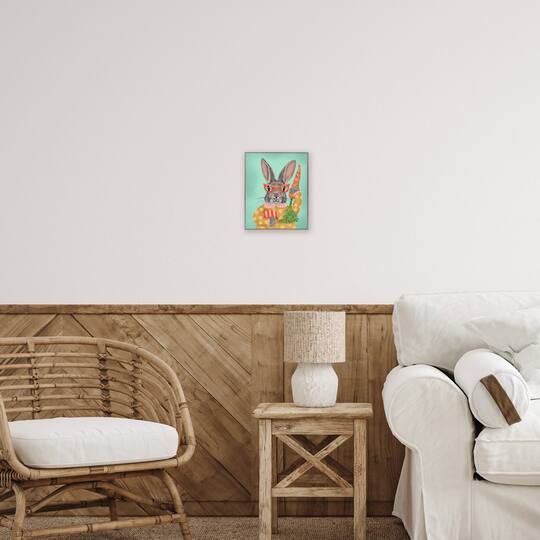 Stupell Industries Polka Dot Spring Rabbit Framed Giclée Wall Art